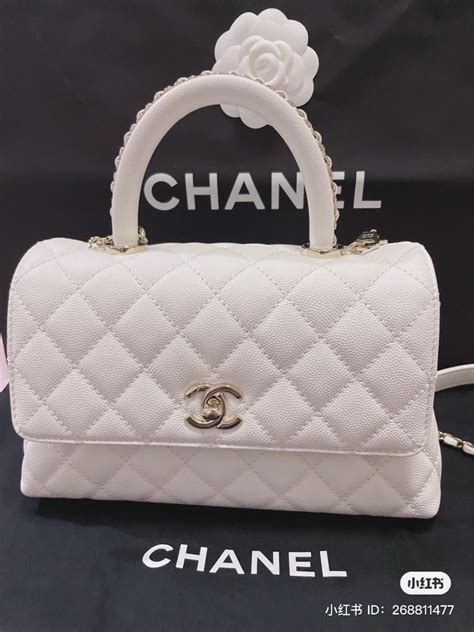 chanel coco handle white|chanel coco handle large price.